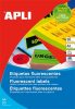 APLI Etikett, 99,1x67,7 mm, színes, kerekített sarkú, APLI, neon piros, 160 etikett/csomag