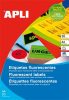 APLI Etikett, 210x297 mm, színes, APLI, neon sárga, 20 etikett/csomag