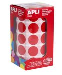   APLI Etikett, 20mm kör, kézzel írható, tekercsben, színes, APLI, piros 1700 etikett/csomag