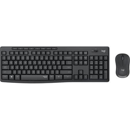 LOGITECH Egér- és billentyűzet készlet, vezeték nélküli, USB, LOGITECH, "MK295", grafitszürke