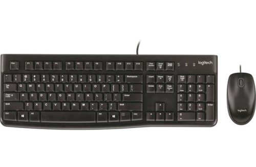 LOGITECH Egér- és billentyűzet készlet, vezetékes, USB, LOGITECH "MK120", fekete