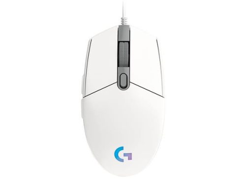 LOGITECH Egér, vezetékes, optikai, USB, gaming, LOGITECH, "G102 Prodigy", fehér