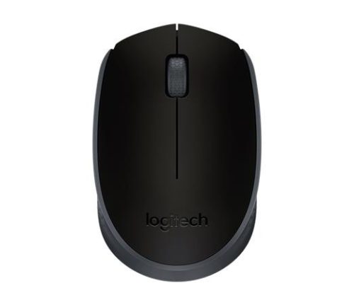 LOGITECH Egér, vezeték nélküli, optikai, közepes méret, USB, LOGITECH "M171", fekete