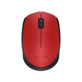   LOGITECH Egér, vezeték nélküli, optikai, közepes méret, USB, LOGITECH "M171", piros