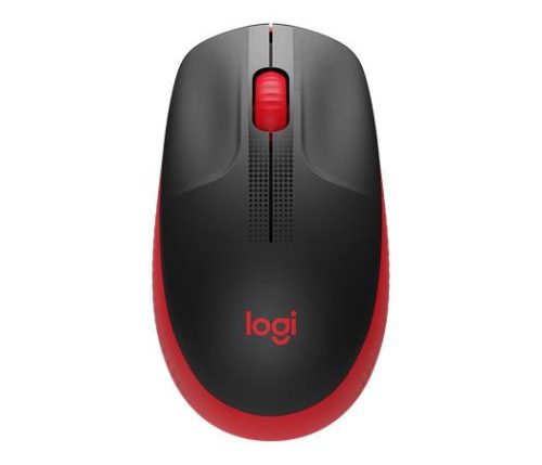 LOGITECH Egér, vezeték nélküli, optikai, USB, LOGITECH, "M190", piros