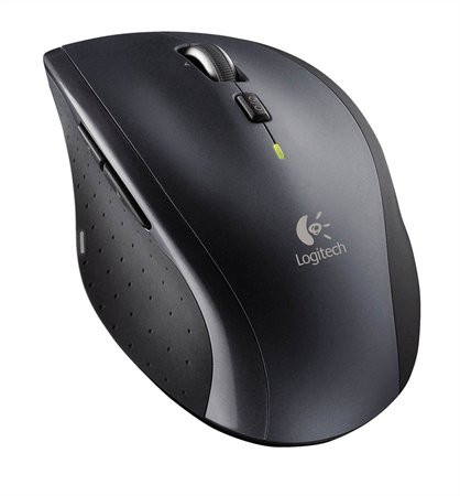 LOGITECH Egér, vezeték nélküli, lézeres, normál méret, USB, LOGITECH "M705 Marathon", fekete