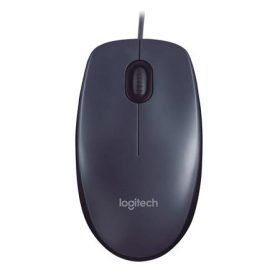   LOGITECH Egér, vezetékes, optikai, normál méret, USB, LOGITECH "M90", sötétszürke