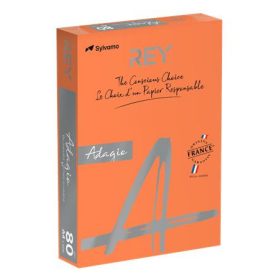   REY Másolópapír, színes, A4, 80 g, REY "Adagio", intenzív narancssárga