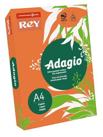 REY Másolópapír, színes, A4, 80 g, REY "Adagio", intenzív narancssárga