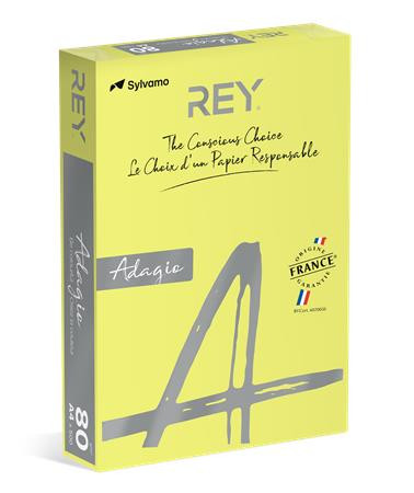 REY Másolópapír, színes, A4, 80 g, REY "Adagio", neon banán