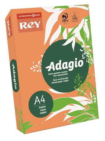 REY Másolópapír, színes, A4, 80 g, REY "Adagio", neon mandarin