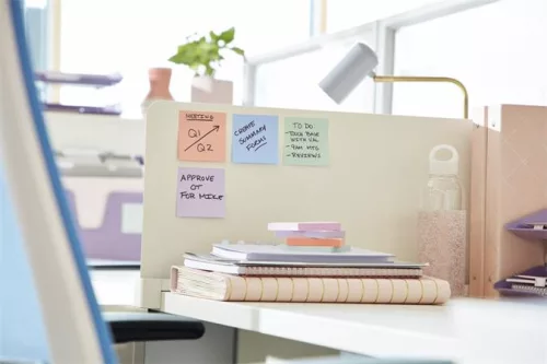 3M POSTIT Öntapadó jegyzettömb, 48x48 mm, 12x90 lap, 3M POSTIT "Super Sticky Soulful", vegyes színek