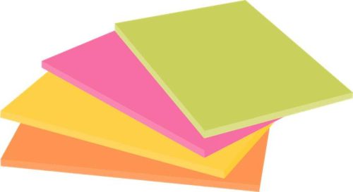 3M POSTIT Öntapadó jegyzettömb, 152x101 mm, 4x45 lap, 3M POSTIT "Super Sticky", vegyes színek