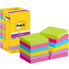   3M POSTIT Öntapadó jegyzettömb, 76x76 mm, 12x90 lap, 3M POSTIT "Super Sticky", vegyes