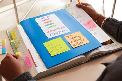 3M POSTIT Öntapadó jegyzettömb, 76x76 mm, 6x100 lap, 3M POSTIT "Energetic", vegyes színek