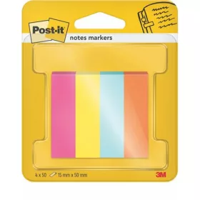   3M POSTIT Jelölőcímke, papír, 4x50 lap, 15x50 mm, 3M POSTIT "Poptimistic", vegyes