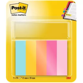   3M POSTIT Jelölőcímke, papír, 5x50 lap, 15x50 mm, 3M POSTIT, "Beachside"