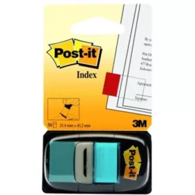   3M POSTIT Jelölőcímke, műanyag, 50 lap, 25x43 mm, 3M POSTIT, élénk kék
