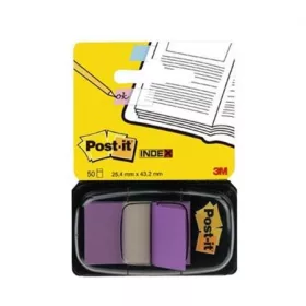   3M POSTIT Jelölőcímke, műanyag, 50 lap, 25x43 mm, 3M POSTIT, lila