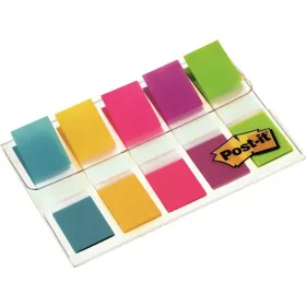   3M POSTIT Jelölőcímke, műanyag, 5x20 lap, 12x43 mm, 3M POSTIT, vegyes
