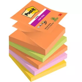   3M POSTIT Öntapadó jegyzettömb, "Z", 76x76 mm, 5x90 lap, 3M POSTIT "Super Sticky Boots", vegyes színek