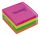 TARTAN Öntapadó jegyzettömb, 76x76 mm, 400 lap, TARTAN, vegyes neon színek