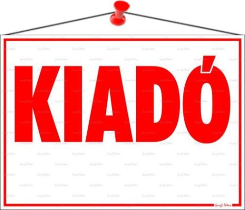 . Információs tábla, 35x25 cm, "Kiadó"