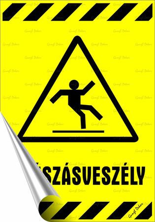 . Információs matrica, 25x17,5 cm, "Csúszásveszély"