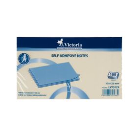   VICTORIA OFFICE Öntapadó jegyzettömb, 75x125 mm, 100 lap, VICTORIA OFFICE, sárga