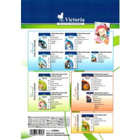   Fotópapír, tintasugaras, A4, 180 g, matt, VICTORIA PAPER "Universal" 5 lap