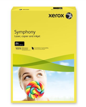 XEROX Másolópapír, színes, A4, 160 g, XEROX "Symphony", sötétsárga (intenzív)