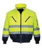 . Munkavédelmi kabát, jól láthatósági, 3 az 1-ben, XL méret " Hi-Vis", sárga-tengerészkék