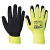 . Védőkesztyű, nylon, latexhab, tenyerén mártott, L méret "Hi-Vis Grip", sárga