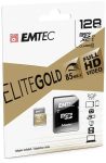   EMTEC Memóriakártya, microSDXC, 128GB, UHS-I/U1, 85/20 MB/s, adapter, EMTEC "Elite Gold"