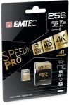   EMTEC Memóriakártya, microSDXC, 256GB, UHS-I/U3/V30/A2, 100/95 MB/s, adapter, EMTEC "SpeedIN"