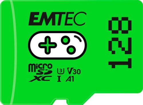 EMTEC Memóriakártya, microSD, 128GB, UHS-I/U3/V30/A1, EMTEC "Gaming"
