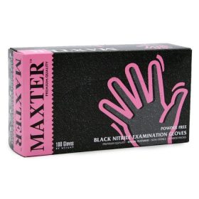   . Védőkesztyű, egyszer használatos, nitril, L méret, 100 db, púder nélküli, fekete