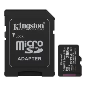  KINGSTON Memóriakártya, microSDXC, 256GB, C10/UHS-I/U1/V10/A1, Gen3, adapter, KINGSTON "Canvas Select Plus"
