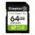 KINGSTON Memóriakártya, SDXC, 64GB, C10/UHS-I/U1/V10, Gen3, KINGSTON "Canvas Select Plus"
