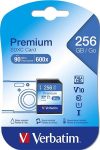  VERBATIM Memóriakártya, microSDXC, 256GB CL10/U1, 90/10 MB/s, adapter, VERBATIM "Premium"