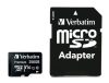 VERBATIM Memóriakártya, microSDXC, 256GB CL10/U1, 90/10 MB/s, adapter, VERBATIM "Premium"