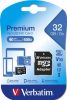 VERBATIM Memóriakártya, microSDHC, 32GB, CL10/U1, 90/10 MB/s, adapter, VERBATIM "Premium"