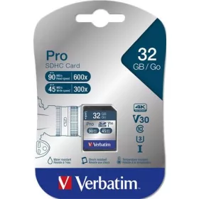   VERBATIM Memóriakártya, SDHC, 32GB, CL10/U3, 90/45MB/sec, VERBATIM "PRO"