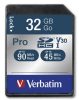 VERBATIM Memóriakártya, SDHC, 32GB, CL10/U3, 90/45MB/sec, VERBATIM "PRO"