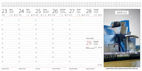 DAYLINER Naptár, asztali, álló, DAYLINER "Képes világ"