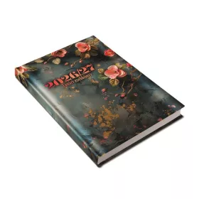   REALSYSTEM Tanári zsebkönyv, heti, 2026/2027 tanév, REALSYSTEM, virágminta