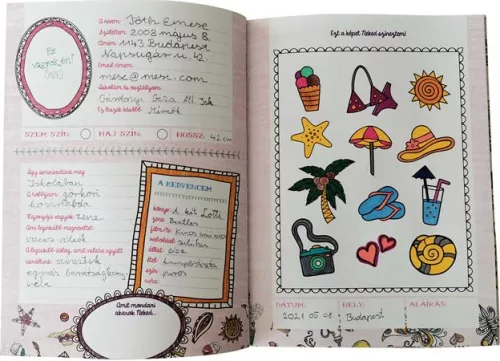 REALSYSTEM Színezd a napod barátság könyv, heti, 2026/2027 tanév, REALSYSTEM, lila