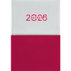   DAYLINER Naptár, tervező, B6, heti, DAYLINER "Contrast", fehér-piros