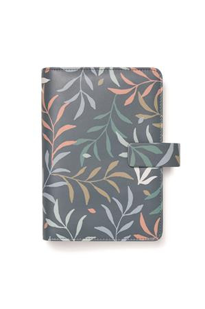 FILOFAX Kalendárium, gyűrűs, betétlapokkal, personal méret, FILOFAX "Botanical", sötétkék