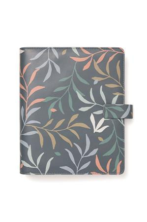 FILOFAX Kalendárium, gyűrűs, betétlapokkal, A5, FILOFAX "Botanical", sötétkék